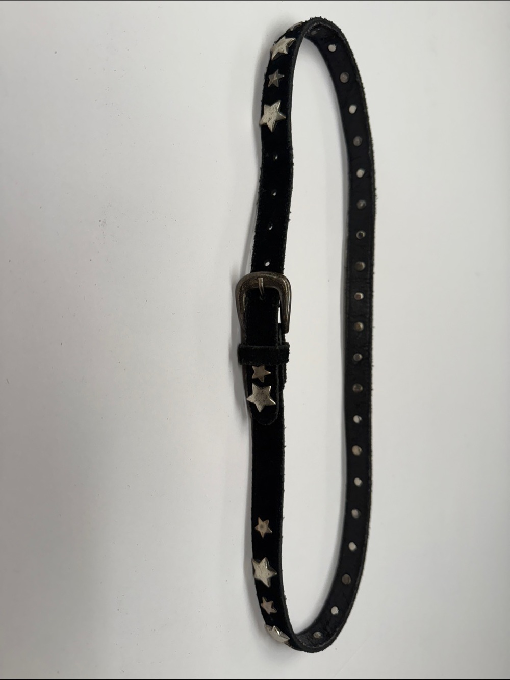 Black genuine leather belt
